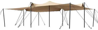 Produktbild von TOOLPORT Stretchzelt 6x8m wasserdichte Polyesterplane mit Stahlpfosten Set für flexible Outdoor Events