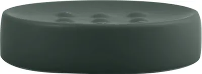 Produktbild von Spirella Seifenschale Steinoptik dekorative Badausstattung Seifenablage "Tube" Maße: 11 x 11 x 3 cm – Dunkelgrün matt