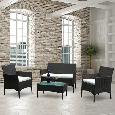Produktbild von Yakimz Gartenmöbel Kissen Relax-Lounge Sitzgarnitur Esstisch Ecksofa Sitzgruppe Balkon braun