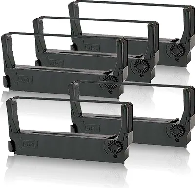 Produktbild von 5x kompatibles Farbband - Nylonband schwarz für Epson TM267C TM267D TM267II TM280 C43S015360 ERC-23-B IBM 4651 4655 4661 NCR 2174 2190 Sanyo ER3210 ECR3210 ECR590 ECR595 Schriftband