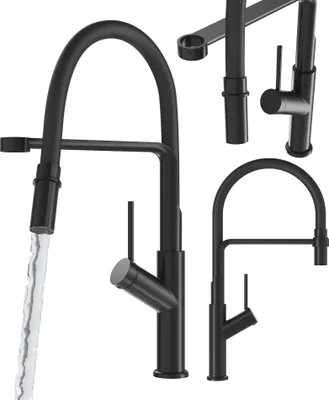 Produktbild von Granitan | Küchenarmatur Vasto - Schwarz - 460 mm Höhe - Flexibler Auslauf - Küchenarmatur