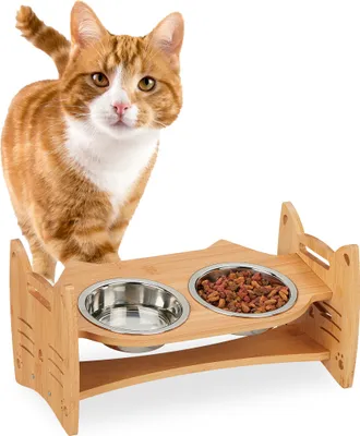 Produktbild von relaxdays Höhenverstellbare Futterstation Katze