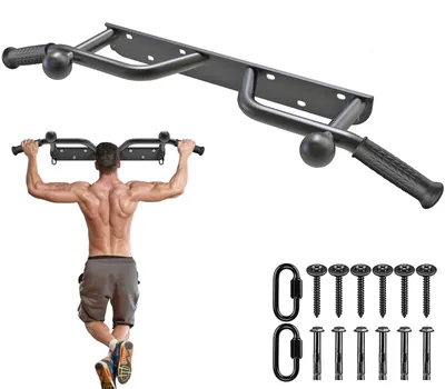 Image de Barres de traction, barres de traction murales pour salles de sport à domicile, barres de traction pour encadrements de porte, adaptées à divers exercices de musculation, barres de traction pour encadrements de porte pouvant supporter jusqu'à 200 kg