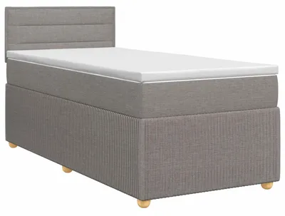Obrázek produktu pro vidaXL Skříňová postel s matrací a čelem Taupe 80 x 200 cm látka