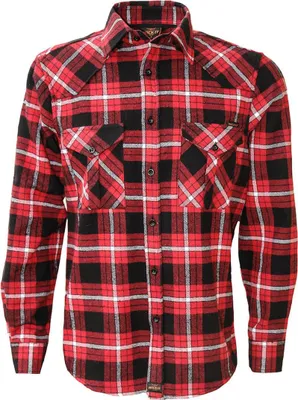 Produktbild von ROCK-IT Apparel Herren Flanellhemd Langarm Karo, regular Fit 4X-Large Schwarz/Rot kariert