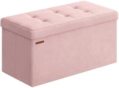 Produktbild von Famanu Fußbank mit Samt-Aufbewahrungsbox, faltbar, 38 x 76 x 38 cm, bis 300 kg, mattschwarz