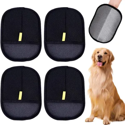 Produktbild von doppelseitige antistatische Handschuhe für die Hundepflege, zum Waschen, Entwirren und Entfernen von Hundehaaren; wiederverwendbar