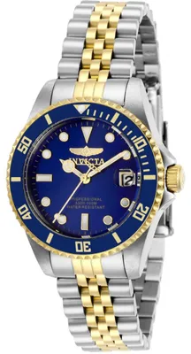 Produktbild von Invicta Pro Diver 29188 Damenuhr - Quarzwerk - Edelstahl mit blauem Zifferblatt - 34 mm