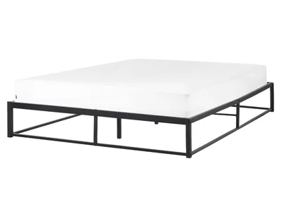 Obrázek produktu pro BELIANI Postel černý kov 160 x 200 cm rám postele bez čela s roštem průmyslový moderní styl