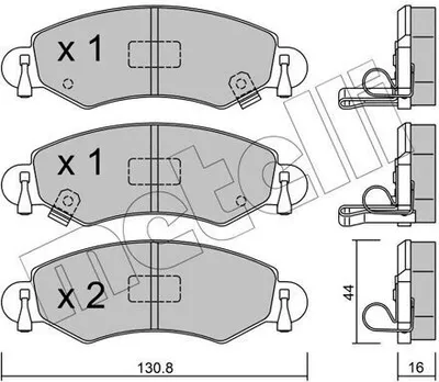 Produktbild von METELLI Bremsbeläge Satz Vorne Bremsklötze für OPEL AGILA (A) (H00) 22-0339-0