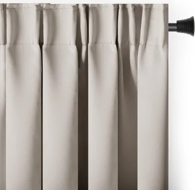 Produktbild von Gardine Kräuselband Multifunktionsband 140x175 cm Hell Beige Vorhang Einfarbig Verdunklungsvorhang Aufhängung Pleat