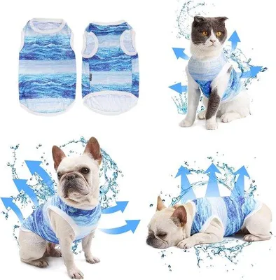 Produktbild von Famanu Hundekühlweste atmungsaktive Kühlweste für Haustiere - Blau, XL