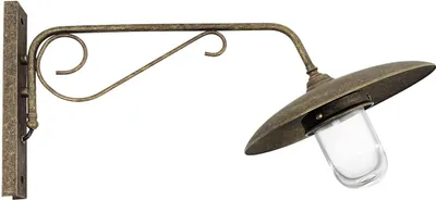 Produktbild von Außenlampe Wand Messing Glas H: 32 cm IP44 in Bronze Antik matt E27 Maritim Außenwandleuchte