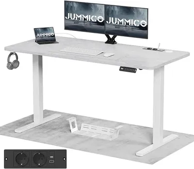 Productafbeelding van Verstelbaar bureau, 140x60 cm, met stopcontact