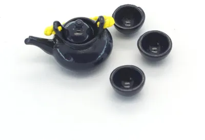 Produktbild von Mini Teekanne & Tassen | Puppen Porzellan Geschirr (1 Set)