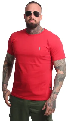 Produktbild von Yakuza Herren Plain Regular Basic T-Shirt, Ribbon Red, XXL