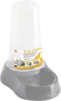 Obrázek produktu pro Miska se zásob. na vodu/krmivo 0,65l šedá Zolux