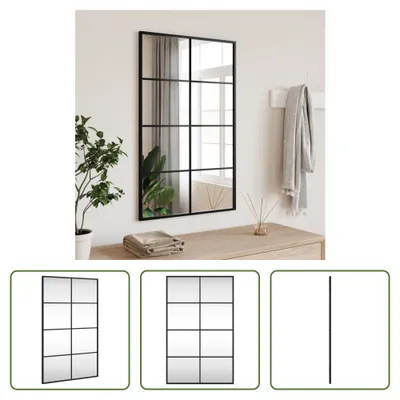 Produktbild von The Living Store Wandspiegel Schwarz 50x80 cm Rechteckig Eisen