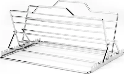 Produktbild von Einstellbarer Edelstahl Grillrost klappbar, BBQ Brathähnchenhalter, Rippchen Halter, Fischgrill, tragbar, rostfrei, leicht zu reinigen