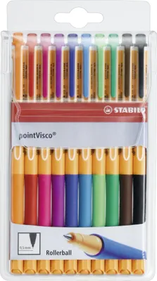 Immagine prodotto di STABILO® 1099/10 Rollerball - pointVisco - confezione da 10 - con 10 colori diversi