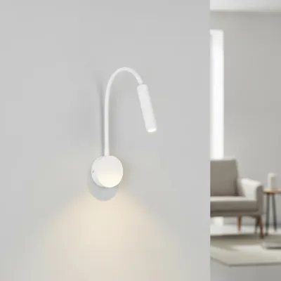 Productafbeelding van Bedlampje Sonica wit, AI-gegenereerde afbeelding