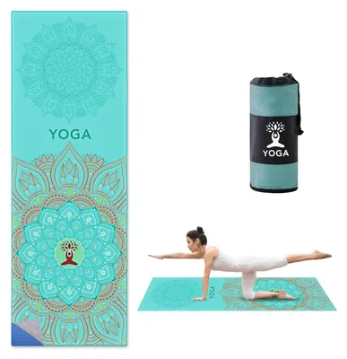Imagen del producto de Toalla antideslizante para yoga, 185 x 63 cm, de secado rápido, ideal para yoga y pilates