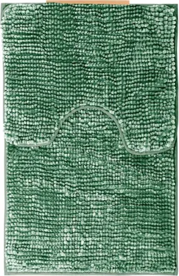 Produktbild von Famanu Badmatten 2-teiliges Set 50 x 80 cm + 40 x 50 cm - Extra weich und wasserabsorbierend, rutschfest, grün