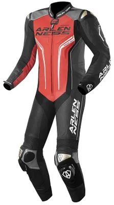 Obrázek produktu pro Arlen Ness Sugello 1-dílná kožená kombinéza na motorku, černá/červená, 48 mm
