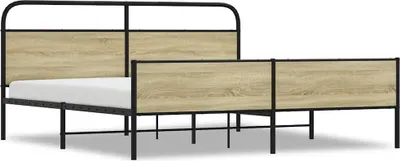 Immagine prodotto di vidaXL Letto in metallo senza materasso rovere Sonoma 200x200 cm