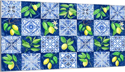 Immagine prodotto di Piastra di copertura del piano cottura 90x52 in Vetroceramica Piastra di copertura dell'alzatina in vetro Tagliere decorativo, mosaico limone