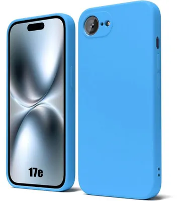 Image de Coque pour iPhone 17e, Silicone Liquide Protection Slim Légère Souple Anti-Rayures - Bleu