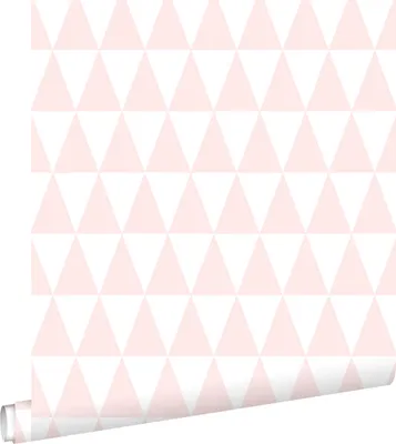 Zdjęcie produktu dla ESTAhome Tapeta trójkąty graficzne jasnego różuIbiałym 53 cm x 10.05 m