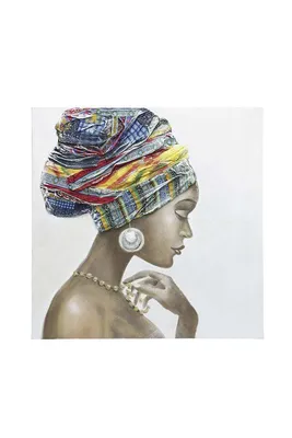 Produktbild von GILDE Leinwandbilder Bild Afrikanische Schönheit, handbemalt H. 100 cm,38976