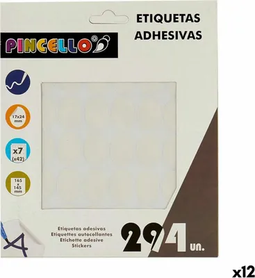 Zdjęcie produktu dla Etykiety samoprzylepne białe owalne 17 x 24 mm (12 sztuk)