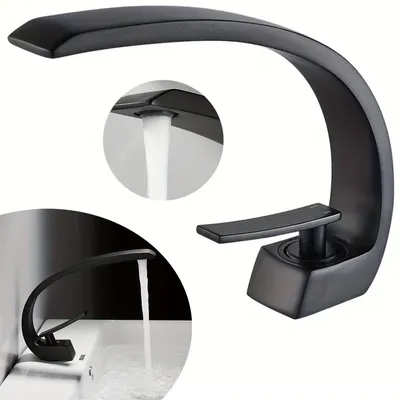 Produktbild von Wasserhahn Bad Schwarz, Waschbecken Armaturen Badarmatur, Kaltes und Heißes für Badezimmer Toiletten Oder Gäste Wc