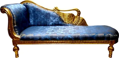 Produktbild von Casa Padrino Barock Chaiselongue Blau Muster / Gold -  Golden Wings - Antik Stil Möbel