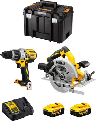 Image de Kit DeWALT DWK216 (DCD996 + DCS570 + 2 x 5.0 Ah + DCB115 + TSTAK VI)