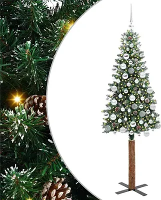 Produktbild von vidaXL Schlanker Weihnachtsbaum mit 300 LEDs mit Ständer Grün 180 cm