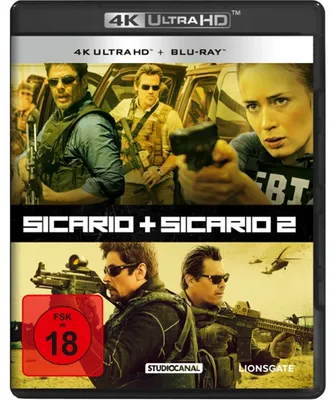 Produktbild von PLAION Sicario 1 & 2 (2 4K Ultra HD + 2 Blu-rays), Film, Blu-ray, Deutsch, Englisch, 488 min, SICARIO 1 + 2 (digital/ VoD), Abenteuer