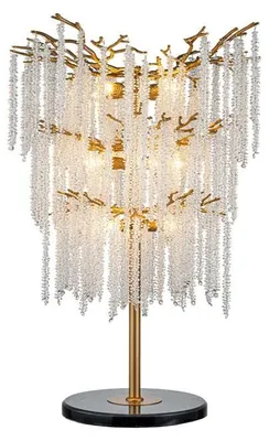 Produktbild von Tischlampe Wasserfall, 105 cm - Gold - Glas