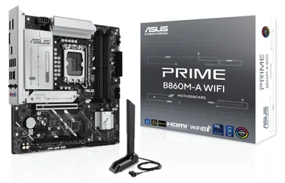 Produktbild von ASUS PRIME B860M-A WIFI, Intel, LGA 1851 (Socket V1), Intel Core Ultra (Series 2), LGA 1851, DDR5-SDRAM, 256 GB