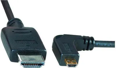 Produktbild von SYSTEM-S 90° grad gewinkelt Micro HDMI to Standard HDMI Kabel 1,5 m