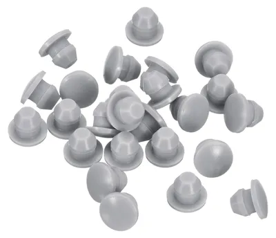 Silikon-Stopfen 38 Stück, rund, 4,5 mm, grau