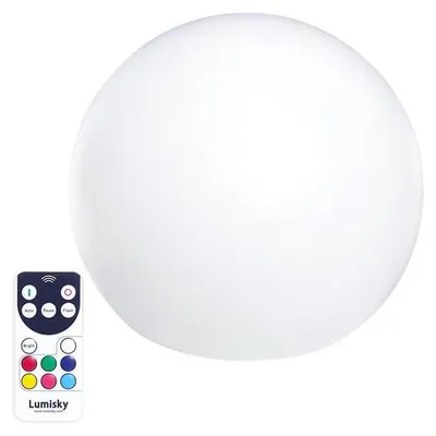 Produktbild von Schwimmende Leuchtkugel – LUMISKY – BOBBY C50 – dimmbare Mehrfarben-LED – Fernbedienung – Induktionsladung – Ø 50 cm