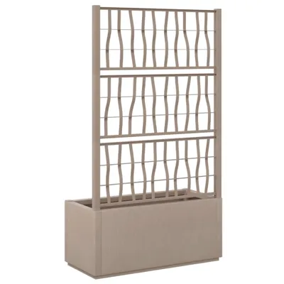 Image de Maison Exclusive - Bac à plantes avec treillis Marron clair 80x36x140 cm PP