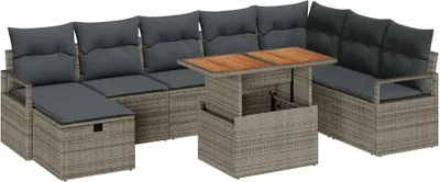 Immagine prodotto di Set Divano da Giardino 9 pcs Grigio polyrattan