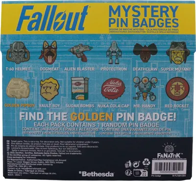 Obrázok produktu pre Tajemnicze Odznaki Fallout - Zestaw 12 Metalowych Przypinek Kolekcjonerskich
