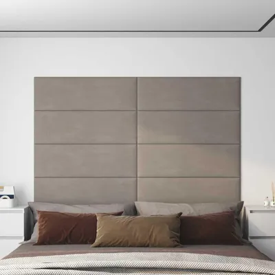 Immagine prodotto di Pannelli per testata letto 12 pezzi Grigio chiaro 90 x 30 cm Velluto