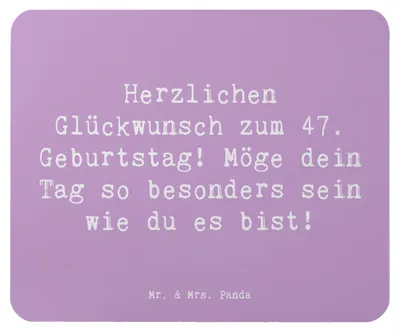 Produktbild von Mr. & Mrs. Panda Mouse Pad Spruch 47. Geburtstag - Lavendeltraum - Geschenk, einzigartige Feier, mousematte, Persönliche Geschenke, Geburtstagsgeschenk, mauspad laptop