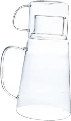 Immagine prodotto di Caraffa per acqua in vetro - Caraffa per bevande - Ideale per servire bevande - Con coperchio - 21x15 cm - Trasparente